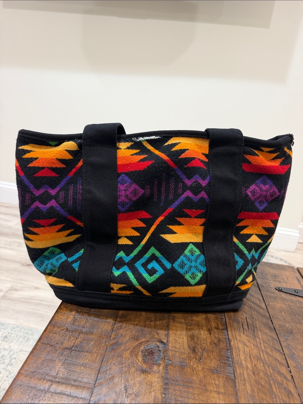 Pendleton Coyote Butte canvas and woven wool tote bag flawed